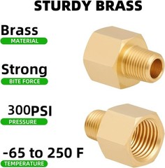 Brass Pipe Fitting,1/8 Inch NPT Male to 1/4 Inch NPT Female Brass Pipe Hose Tube