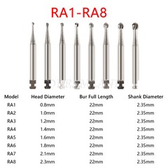 SANDENT Dental Tungsten Steel Carbide Burs Round RA Burs for Low Speed Handpiece