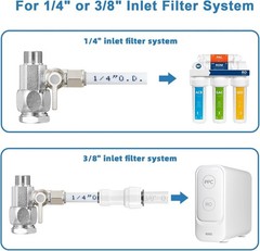 Feed Water Adapter – Water Line Splitter 3/8″x3/8″x1/4″ or G 1/2″xG 1/2″x1/4″…