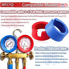 WFCYQ HVAC Gauge Boots 49190 Cover for Yellow Jacket JB 3-1/8″ Gauges NO