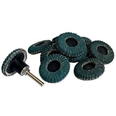 10 PCS 2″ 40 Grit Curved Flap Discs with 1/4″ Holder for Die Metal Wood Grinding