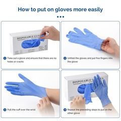 Medical Nitrile Exam Gloves Blue Powder-Free Food-Safe Disposable Glove S/M/L/XL