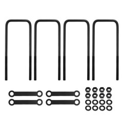 12 inch Square Bend U-Bolt Kits, Heavy Duty Steel Square U-Bolts with 6 inch Tie