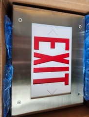Kenall Cleanroom LED recessed wall mount Emergency Exit Stainless Steel NIB