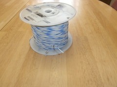 900 FT ALPHA WIRE 1553 WHITE/BLUE 20AWG STRANDED HOOK UP WIRE,NOS