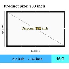 300 Inch Big Size Portable Outdoor Projector Screen, WRLSUN HD 16:9 300