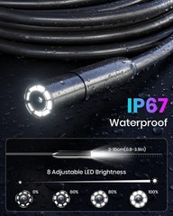 Endoscope Camera with Light, Borescope with 4.3″ IPS Screen, 1080P HD, (5M) , o