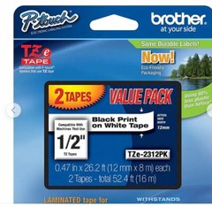 Brother Genuine P-touch TZe-231 2PK Laminated Label Maker Tape, Under 1/2″W