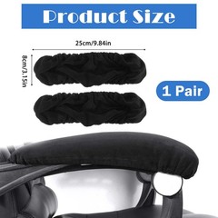 QfwdfcTrenz 1 Pair Office Chair Arm Covers Nylon Armrest Cover Black