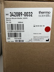 Thermo Scientific 342089-0032 HDPE Sterile Narrow-Mouth Bottle, 1000ml, 24/Case
