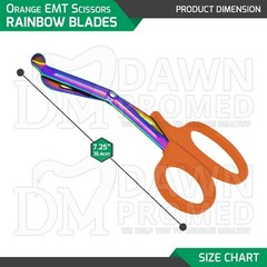 10 EMT Scissors 7.25″ Rainbow Blades with Orange Handle Utility Shears German G