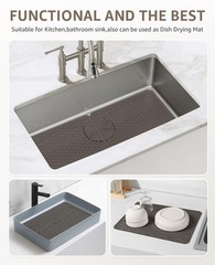 Bligli Mesh Sink Mat, 15.7 x 11.8inch Prtector 15.7″ x 11.8″, Clear Gray