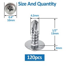 QSJ 120PCS #8 x 1/2” Sheet Metal Screws 410 Stainless Steel Truss Head Fast …
