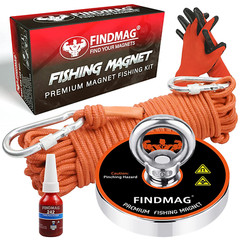 FINDMAG 1000 LBS Pulling Force Magnet Fishing Kit Fishing Magnets with Rope, Kit