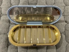 Dosey 7 Day Pill Compact Travel Pill Organizer w/ Mirror – Blue/Gold – NEW!
