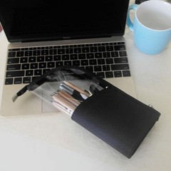 ANEMEL Black Travel Makeup Brush Holder, Organizer Bag Cosmetic Zipper Pouch …