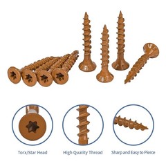 Torx Rust Resistant Exterior Wood Deck Screws 300 Pcs 8×1-1/4 Wood Decking