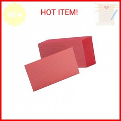 Oxford Ruled Color Index Cards, 3″ x 5″, Cherry, 100 Per Pack (7321 CHE)