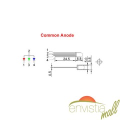 5mm Clear RGB LED Common Anode 4-Pin Tri-Color Red Green Blue Diodes 5/10/25 Pcs