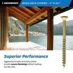 Sandbaggy #9 x 2 -1/2″ Exterior Wood Deck Screws – (Torx Head)