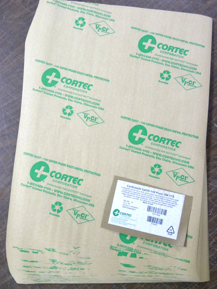 (Pack of 100 Sheets) Anti Rust VCI Paper Sheets 12″x16″ – 30# – Cortec VpCI-146