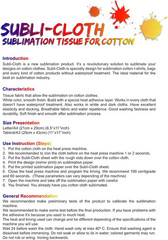 Matte Finish Cotton Sublimation Dark & Light Cloth Fabric Sheet Pack 20 Units
