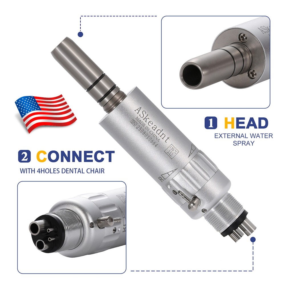 NSK Style Dental Slow Low Speed Handpiece Air Motor E-type 4 Holes Micromotor M4