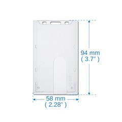 100 Pack Rigid / Hard Plastic Clear Vertical Top Load Badge Holders AC-915-Q100