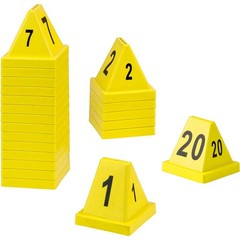 Numbered Cones 1-20 4-1/2″L x 4-1/2″W x 4-3/8″H Yellow
