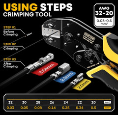 Kit crimpadora JST 29 conectores 2.5mm + pelacables y alicates AWG32-20, Nuevo