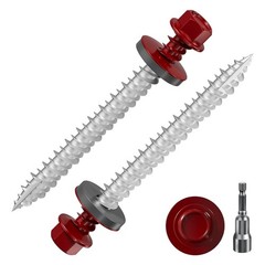 # 3/16 * 2″ 57PCS 1lbs Red Hexagonal Metal Sheet roof Screws, #10 * 2 with EPDM