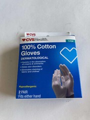 ( LOT OF 3 ) CVS 100% Cotton Gloves Size Large ( 2 Pair ) Fits Either Hand NEW