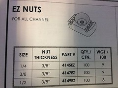 (QTY 100) 3/8″-16 Cone / Twirl Nuts for Unistrut/B-line Channel 4147EZ P1008T EG