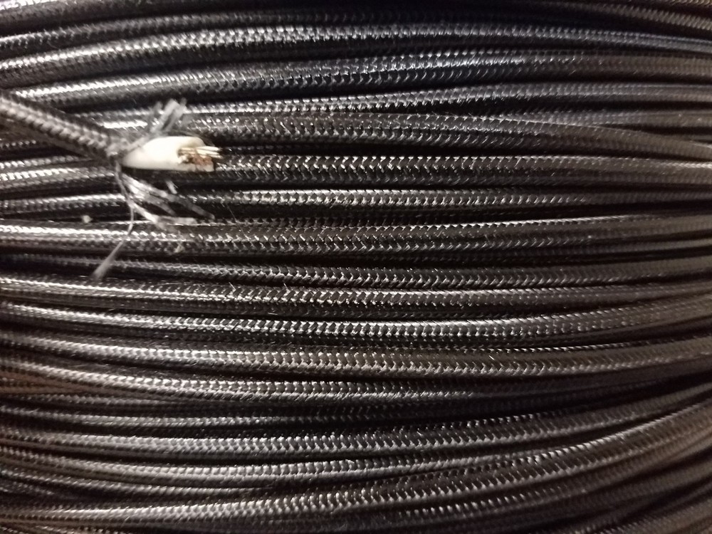 SRML BLACK 12 AWG 25′ FT FIBER GLASS BRAID APPLIANCE HI TEMP WIRE MOTOR LEAD