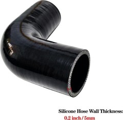 ID 1 Inch (25Mm) 90 Degree Silicone Elbow Coupler Hose, Leg Length 4″ (102Mm) Un