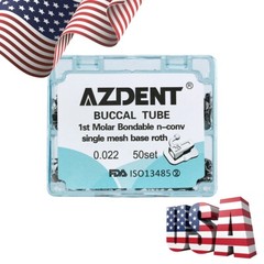 AZDENT Dental Orthodontic Buccal Tube Roth 022 For 1st Molar Mesh Base Bondable