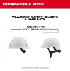 Milwaukee BOLT White Type 1 Class C Hard Hat/ Clear Dual Coat Lens Eye Visor Set