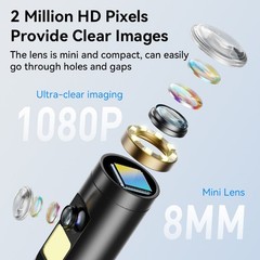Borescope Camera with Light, 16.5ft Endoscope Inspection,Waterproof Snake Camera