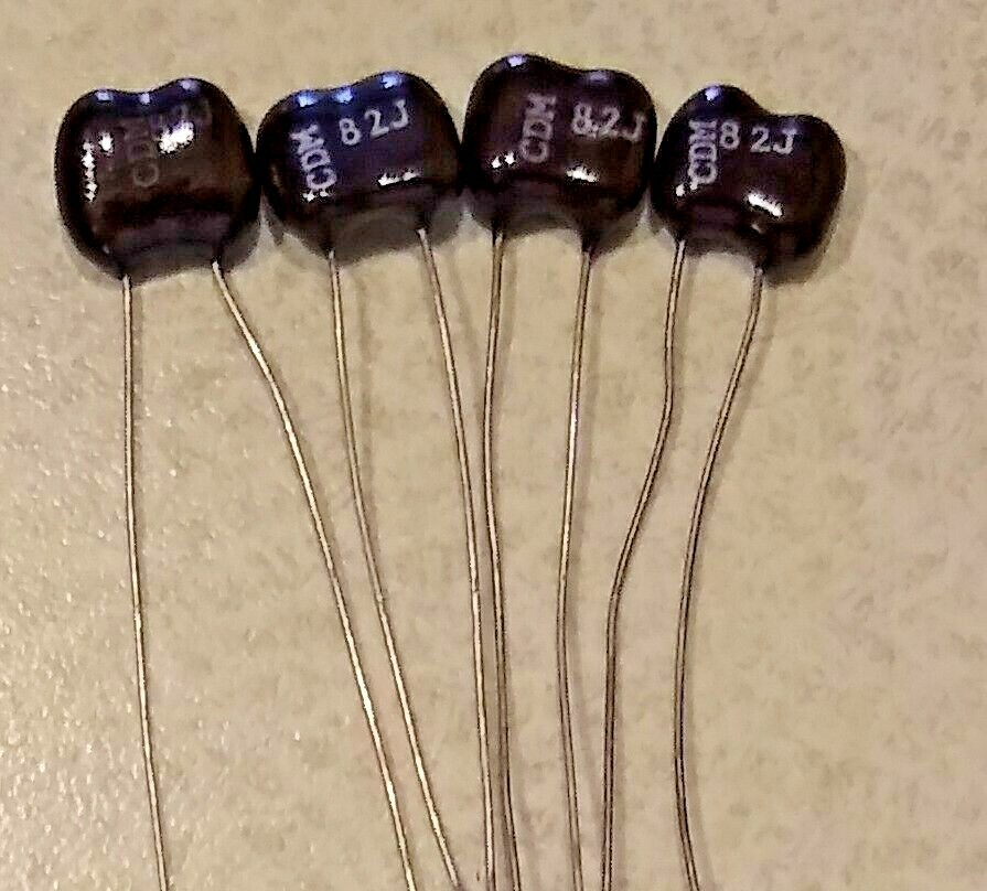 4-PCS 82pf / 500V CDM Silver Mica Cornell Dubilier capacitors J=5%
