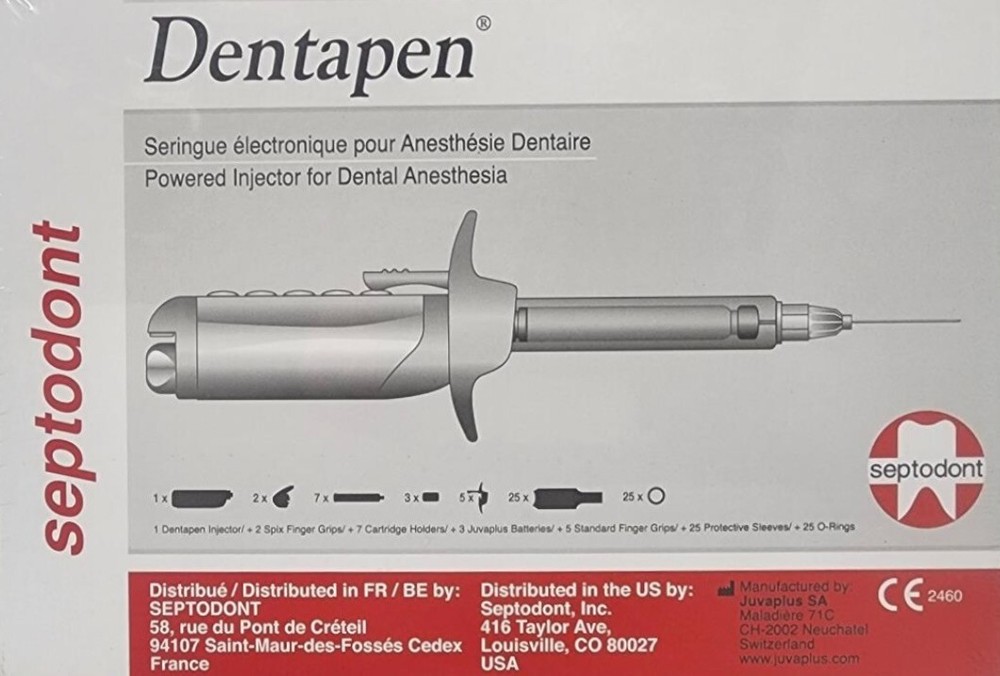 Genuine Dentapen Anes Injector – Kit: 1 Electronic Syringe, 7 Cartridge Holders