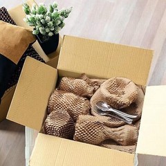 50 Pcs, 10.6″ x 14.5″ Bubble Cushioning Wrap Honeycomb Packing Paper Sheets