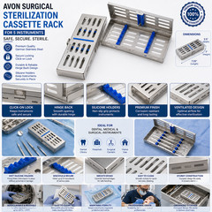3 GERMAN DENTAL AUTOCLAVE STERILIZATION CASSETTE RACK BOX TRAY FOR 5 INSTRUMENT
