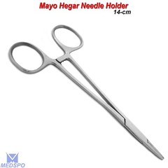 Surgical Mayo Hegar Needle Holder Driver 14cm Suture Piercing Groove Instruments