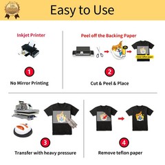 Printable Heat Transfer Paper For Dark Light T Shirts 20 Sheets 8.5×11 Inch