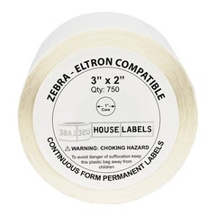 ZEBRA / ELTRON 3×2 (3″ x 2″) Direct Thermal Labels – (16) Rolls of 750