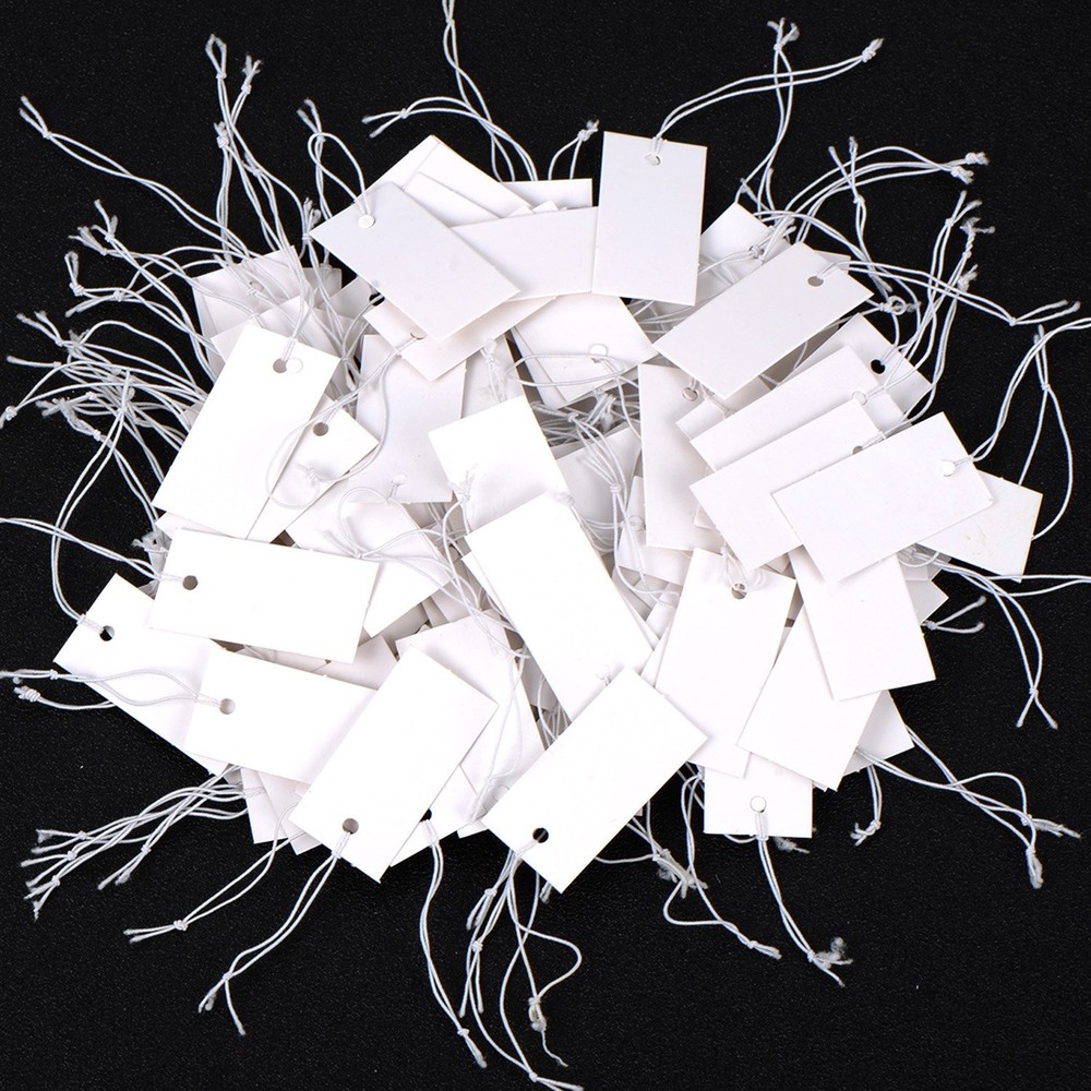 Shappy 300 Pcs 0.8 x 1.58 Inches White Price Display Tags Marking Labels Disp…