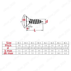 304 Stainless Steel Phillips Countersunk Self Tapping Screws M3.5 M4.2 M5.5 M6.3