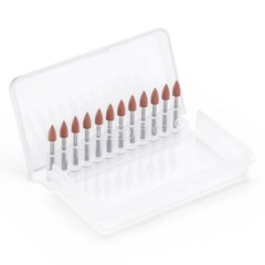 12pc/box Dental Abrasive White Stone/Silicone Porcelain Resin Polishing Burs FG