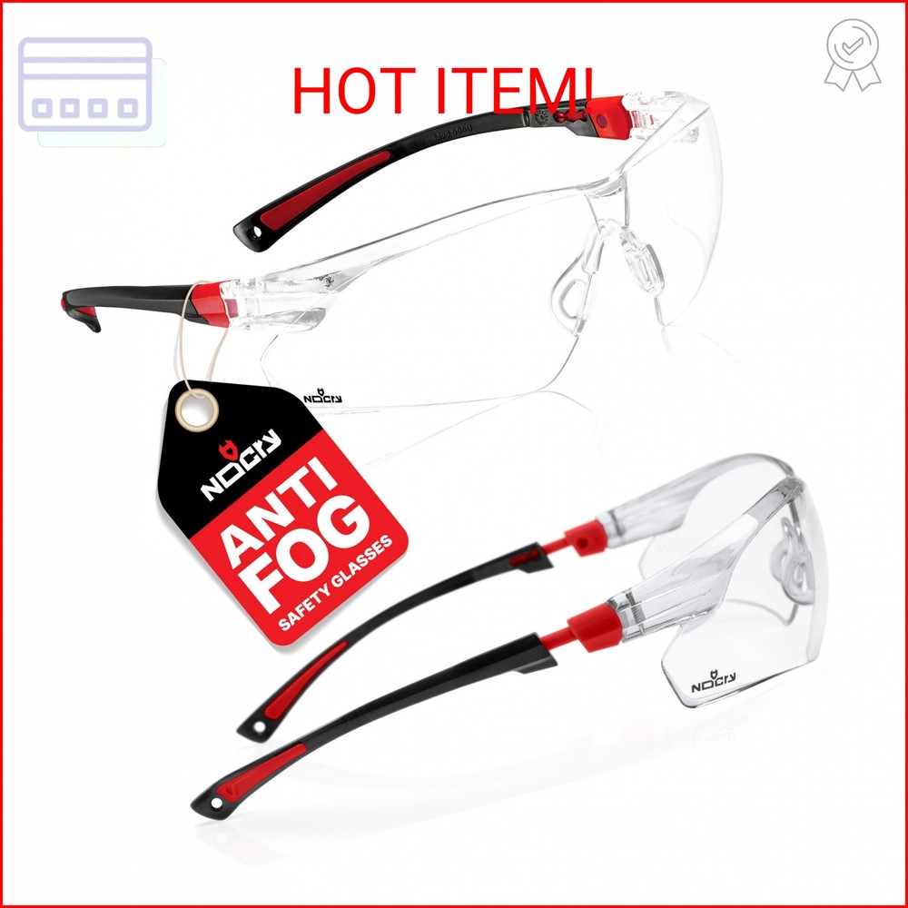NoCry Clear Safety Glasses for Men and Women with Anti-Fog and Scratch Resistant