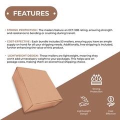 4 x 3 x 2″ Kraft Corrugated Mailers For Mailing/Shipping ECT-32B 50/Case